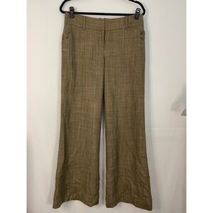 The Limited Cassidy Fit Women's Brown Plaid Wool Blend Trousers Pants Size 6 Y2K